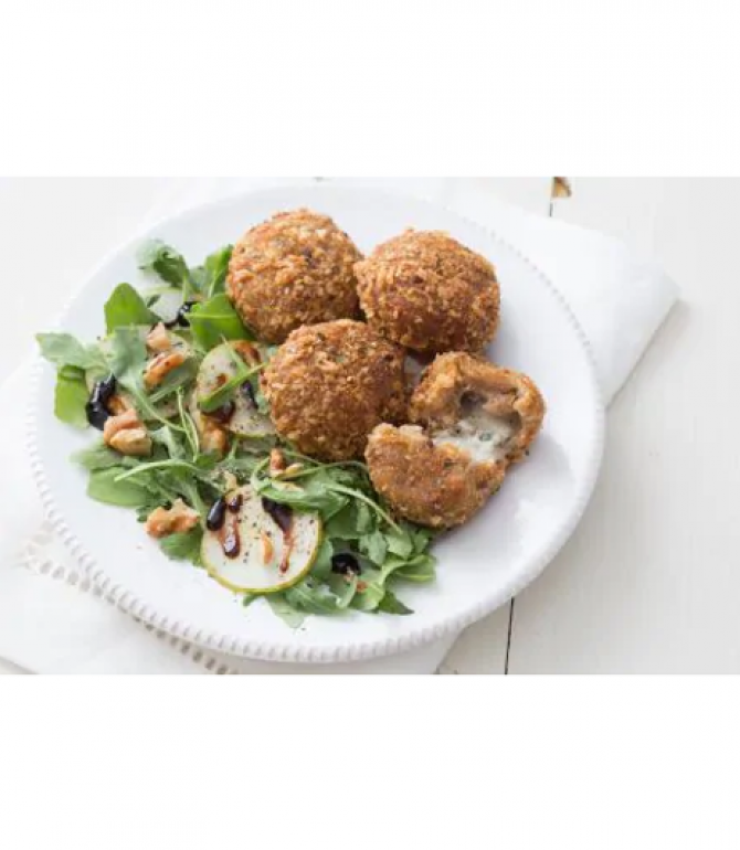 Polpette con robiola di Eros e pere